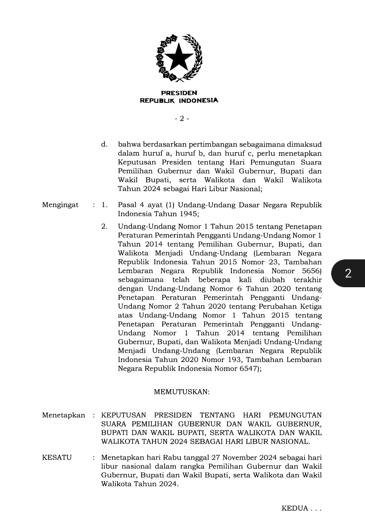 PENGUMUMAN LIBUR NASIONAL